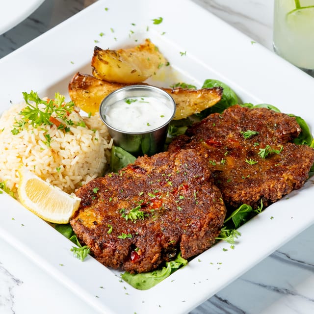 Pecan-Crusted Crab Cakes.