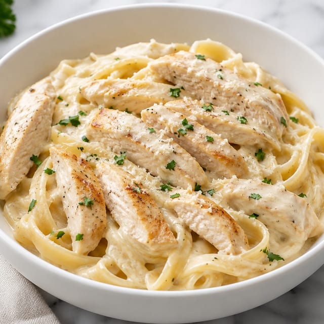 Chicken Alfredo.