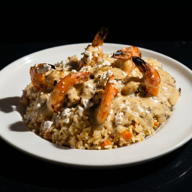 Shrimp and Feta Scampi.