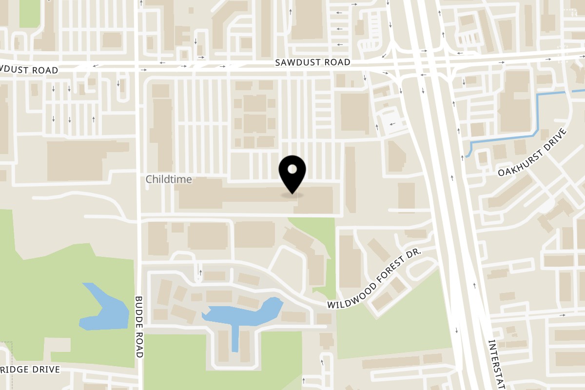 Map showing the location of The Olive Oil Restaurant on 373 Sawdust Rd in Spring